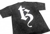 BETREZ OVERSIZED ACID WASH TEE - WHITE LOGO