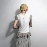 コルセットフレアTシャツ：ベージュ