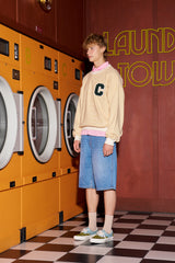 Cパッチストライプスウェット／イエロー [Unisex]