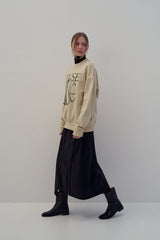 SWEATSHIRT EARTHYUSE NEEDLEWORK - CREAM