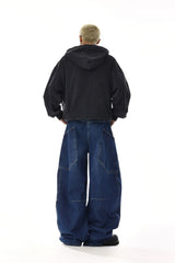 Vintage Deconstructed Loose Wide Jeans