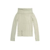 RIBBED OFF-SHOULDER KNIT(ASH IVORY)