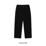 [SET UP가능] Cotton semi wide denim pants(2color)