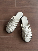 Woven leather slippers (2color)