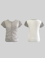 layered shirring t-shirts