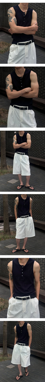 [S/S] Tod golgi muscle ヘンリーネックノースリーブ(4color)