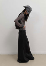 Asymmetric Mermaid Jersey Skirt / Black