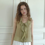 Passionate ruffle blouse (yellow green)