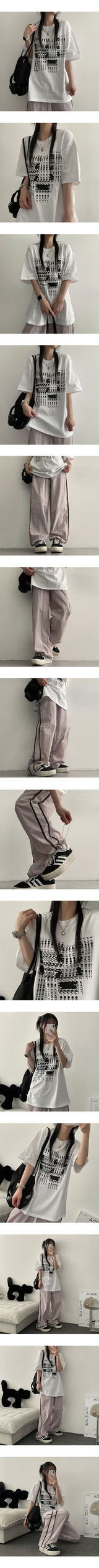 Largan banding two-line nylon pants