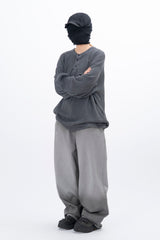 Luo Pigment Henley Neck Long Sleeve T-Shirt
