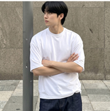 オーバーフィットクールドライバックスリットスリーブTシャツ ホワイト