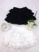 Vintage Rosy Layered Lace Skirt