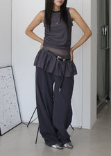 PEARL MESH SHIRRING TOP