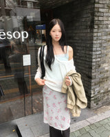 フラワー シフォン スカート