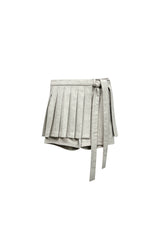 CLASSY HERRINGBONE WOOL SKIRT PANTS / IVORY