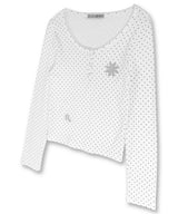 Reflective Dot Henley Long Sleeve_Ivory