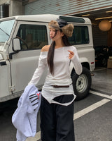 Ut カットレイヤードツーウェイロングスリーブ