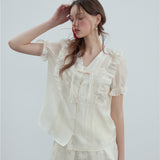 Unique Flare Angelic See-through Blouse