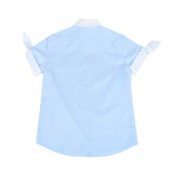 Knot stripe half sleeve shirts (BLUE STRIPE)