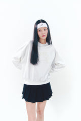 Point Ribbon Sweatshirt White
