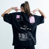 PEANUT STAIN - パッケージング ブラック オーバーサイズド Tシャツ
