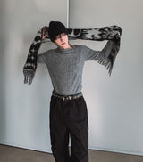 Linked Shoulder Zipper Ribbed Half-Neck Knit