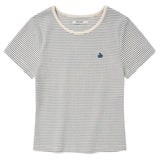 KIRSH プレーンスリムフィットストライプTシャツ【ダークブルー】