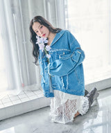 UNISEX フーディデニムジャケット