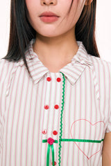 Lub-Dub Button Up Baby Shirt (Cream)