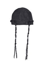  KNIT BRAID BEANIE . CHARCOAL
