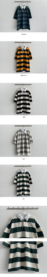 Alka ストライプカラ半袖Tシャツ