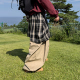 Layered Shirt Wide Cotton Pants