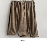 Rutte Corduroy Side Pin Tuck Slit Banding Wide Pants