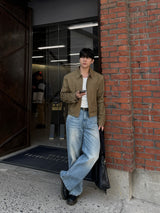 Pure straight denim pants