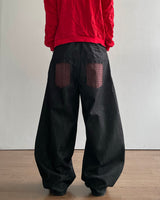 Tartan Curved Denim Pants