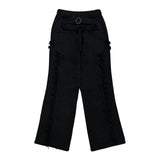 Tassel Boots Cut Denim Pants Black