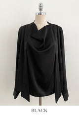 Elnon Drape Satin Tie Blouse