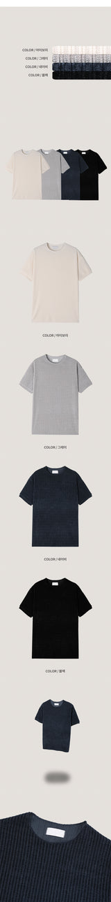 [MUSCLE FIT] ベルベットカットハーフニット(4color)