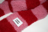 sleeve fluffy stripe muffler (red)