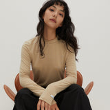 ウールライクベーシックTシャツ ベージュ