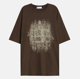 Grunge ナッシングプリンティング半袖Tシャツ