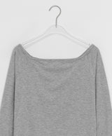 Domas Off-Shoulder Boat Neck Long Sleeve T-Shirt