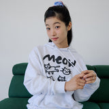 DOODLE MEOW HOODIE (LIGHT GRAY)