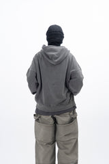 Olide Pigment Dyed Embroidery Hooded Zip-Up