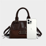 Autumn Winter Two-Tone Faux Leather Classic Tote Cross Bag