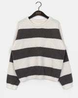 Crying  Buckle Stripe Round Knitwear