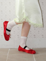 SATIN CURVED LACE SKIRT