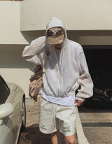 Uni Summer Light Crop Hooded Zip-Up