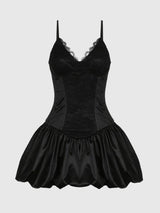 パンプキンサテンミニドレス
