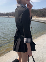 Chefon Button Tennis Wrap Mini Skirt